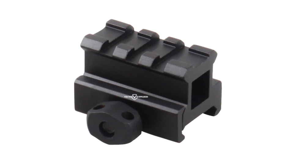 Vector Optics Riser Mount Rail, Picatinny, 0.83in Height, 1.6in Long, 3 Slots, 6063-T6, Black, SCRA-59