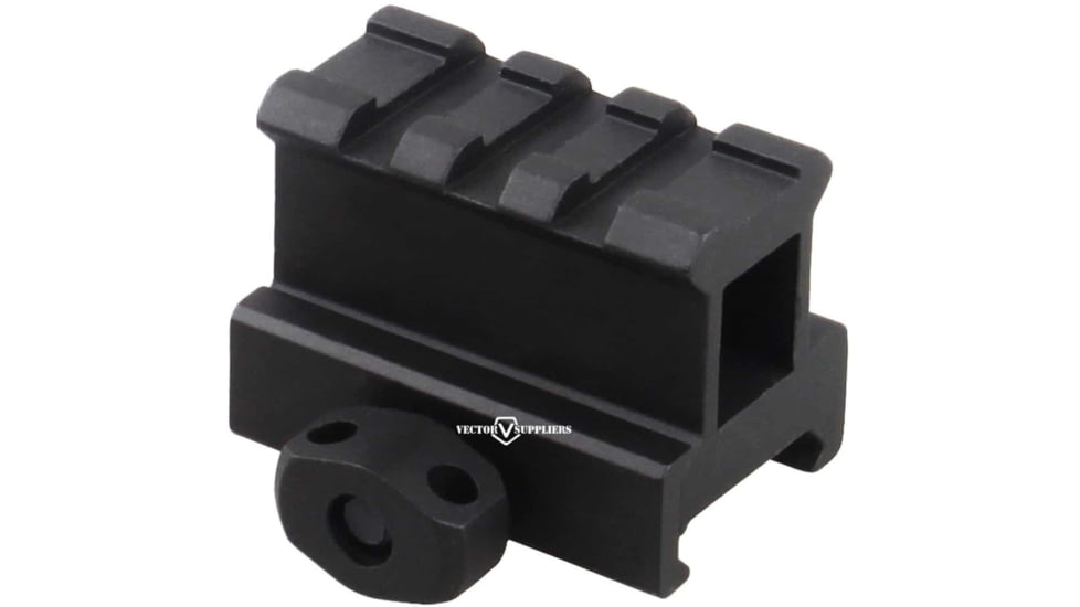 Vector Optics Riser Mount Rail, Picatinny, 1in Height, 1.6in Long, 3 Slots, 6063-T6, Black, SCRA-60