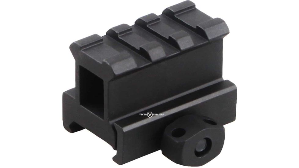 Vector Optics Riser Mount Rail, Picatinny, 1in Height, 1.6in Long, 3 Slots, 6063-T6, Black, SCRA-60