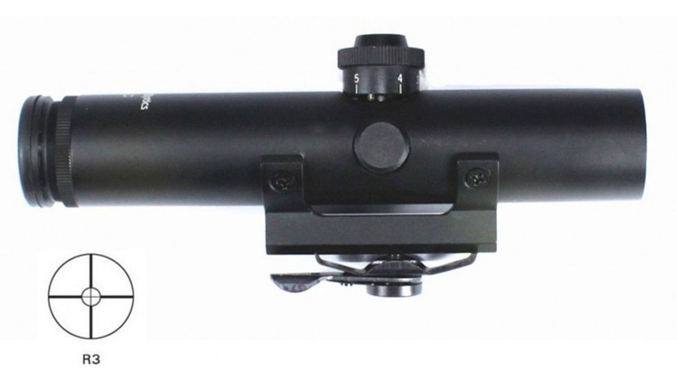 Vector Optics Streak Rifle Scope, 4x22mm, 34mm monotube, R3 Reticle, Black SCOC-06