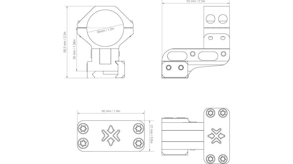 Vector Optics Adjustable Cantilever Weaver Rings