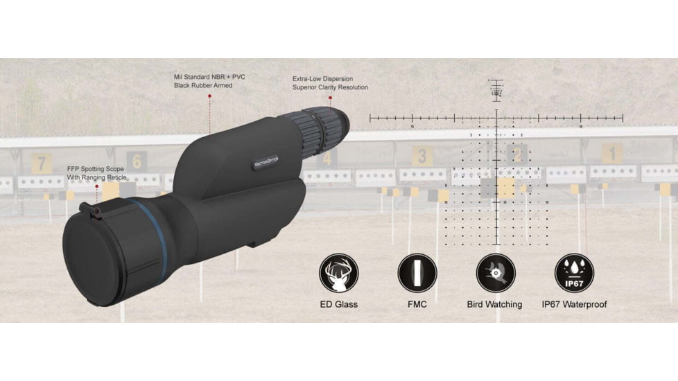 Vector Optics Continental Pro 20-60x80 ED Spotting Scope, First Focal Plane