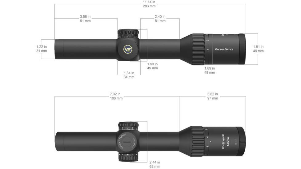 Vector Optics Continental x6 1-6x24i LPVO 30mm Tube Rifle Scope, Second Focal Plane