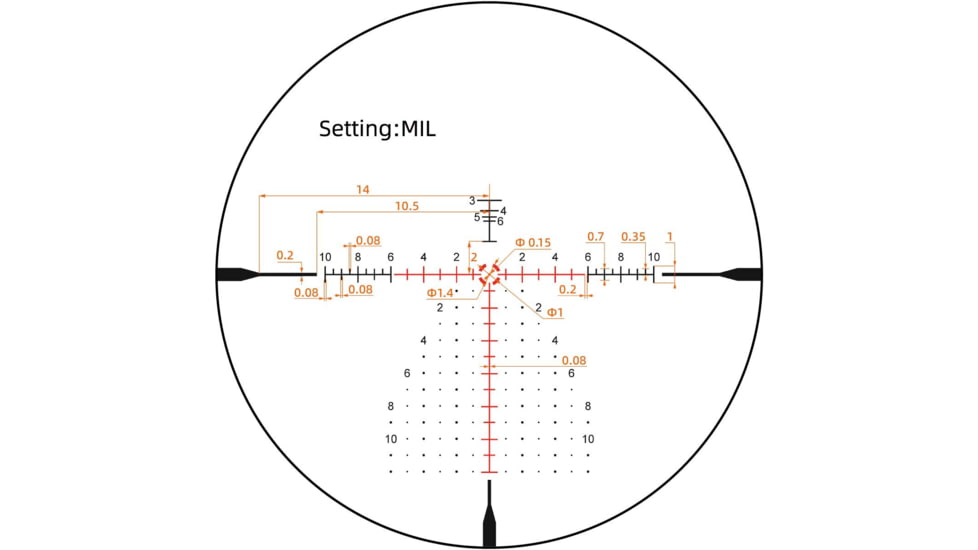 Vector Optics Continental X6 2-12x44 34 mm Tube CTR Rifle Scope, First Focal Plane