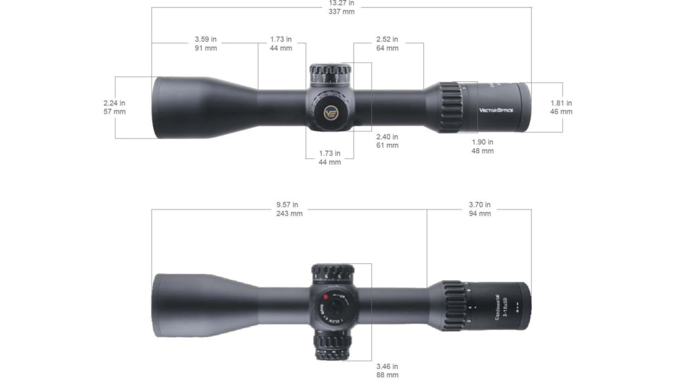 Vector Optics Continental X6 3-18x50mm 34mm Tube Rifle Scope, First Focal Plane