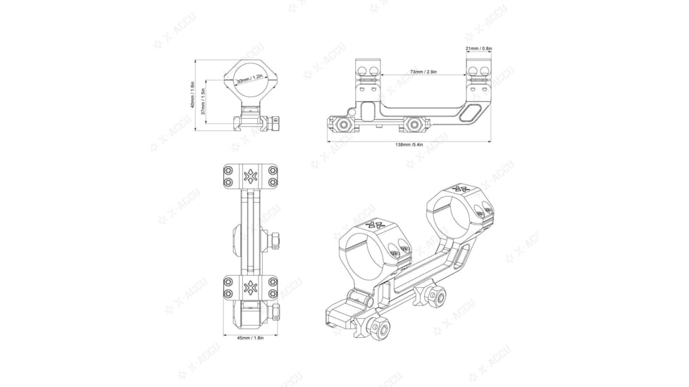 Vector Optics One Piece Cantilever Picatinny ACD Mount, 30 mm