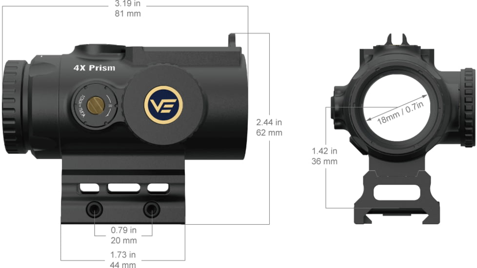 Vector Optics Paragon 4x24 Mini Prism Scope