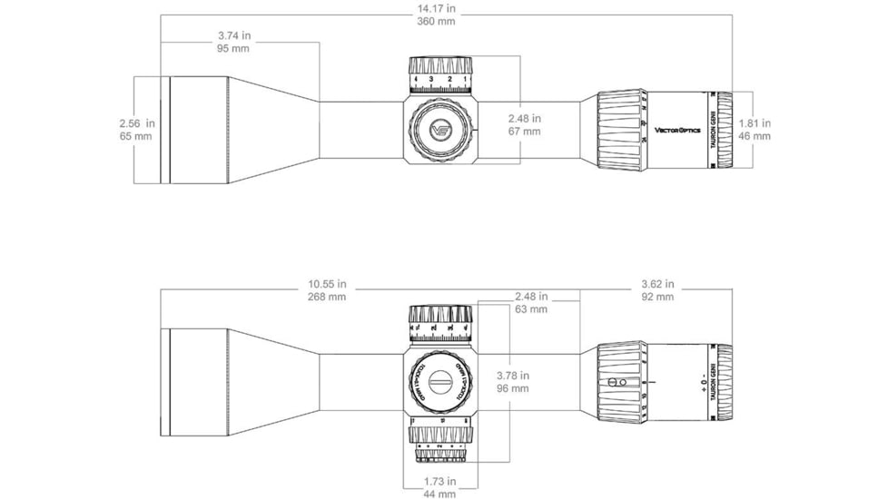 Vector Optics Tauron 3-24x56 34mm Tube ED Rifle Scope, Second Focal Plane