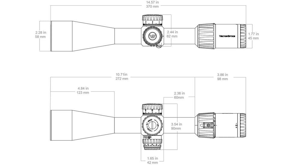 Vector Optics Tauron 4-24x50mm 30mm Tube Rifle Scope, First Focal Plane