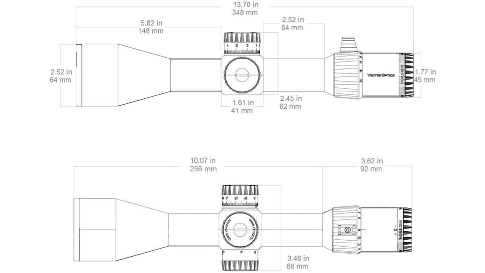 Vector Optics Tauron GenII 3-24x56mm 34mm Tube ED Rifle Scope, First Focal Plane