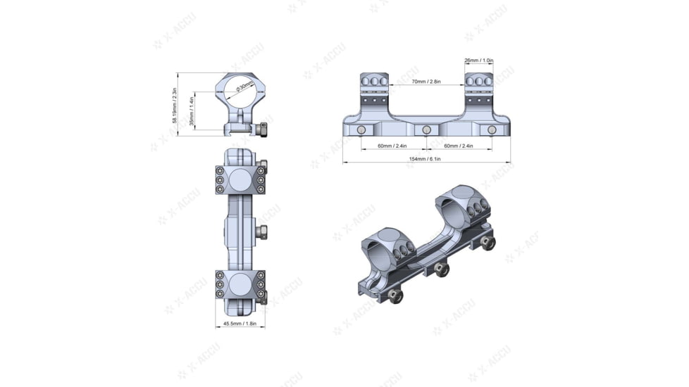 Vector Optics X-Accu 1.4 in High Profile One Piece Picatinny Mount