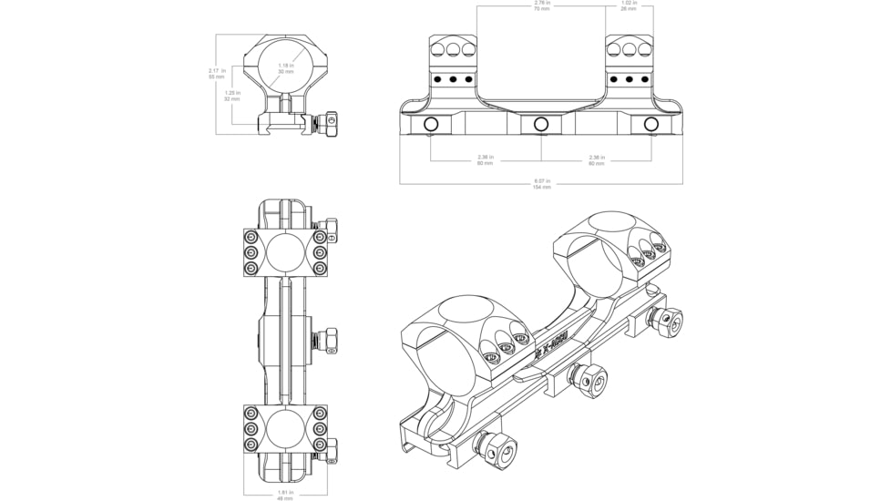 Vector Optics X-Accu One Piece Picatinny Mount Rings