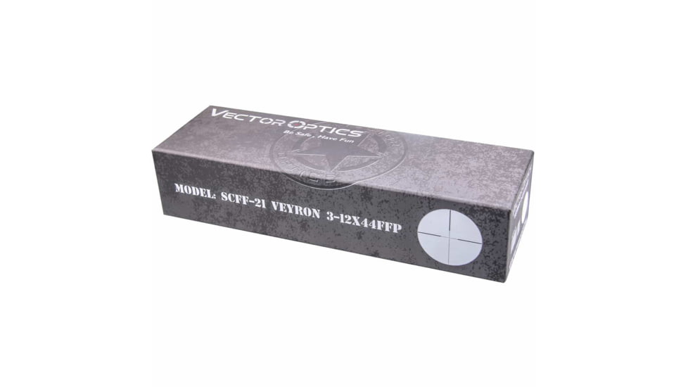 Vector Optics Veyron Rifle Scope, 3-12x44mm, First Focal Plane, 30mm Tube, MPR-4 Non-Illuminated Reticle, 6061-T6, Black, SCFF-21