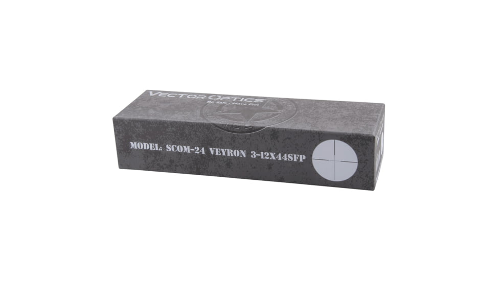 Vector Optics Veyron Rifle Scope, 3-12x44mm, Second Focal Plane, 30mm Tube, MPR-4 Non-Illuminated Reticle, 6061-T6, Black, SCOM-24