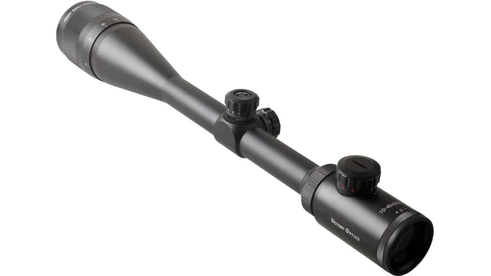EDEMO Demo, VictOptics AOE Rifle Scope, 10-40x50mm, Second Focal Plane, 1-inch Tube, Range Finder Red/ Green Illuminated Reticle, 6061-T6, Black, OPSL05, EDEMO1
