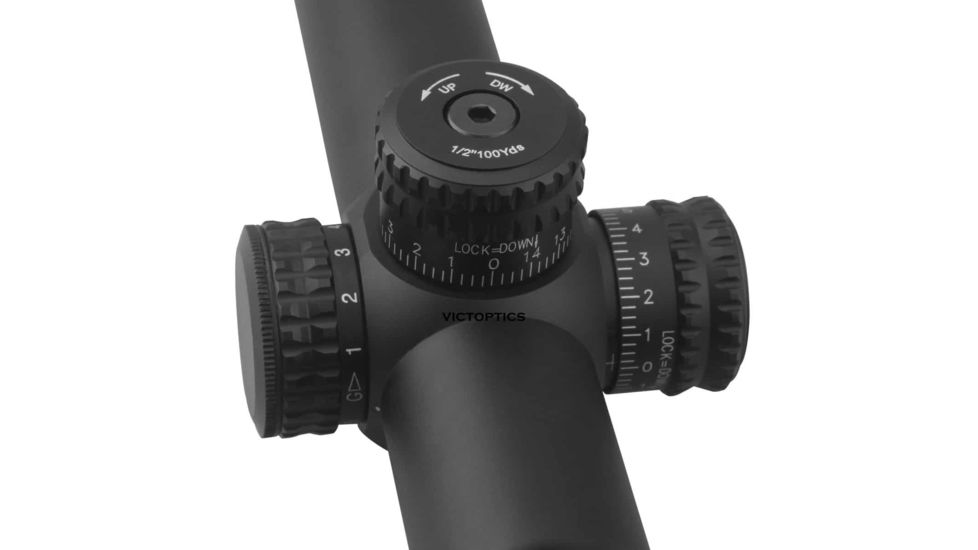 VictOptics Rifle Scope, 1-4x24mm, First Focal Plane, 1-inch Tube, VIR-01 Red/ Green Illuminated Reticle, 6061-T6, Black, FFSL01