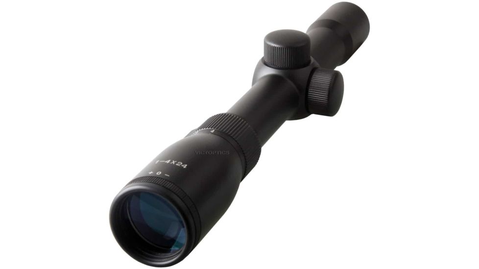 VictOptics Rifle Scope, 1-4x24mm, Second Focal Plane, 1-inch Tube, Mil-Dot Non-Illuminated Reticle, 6061-T6, Black, OPSL03