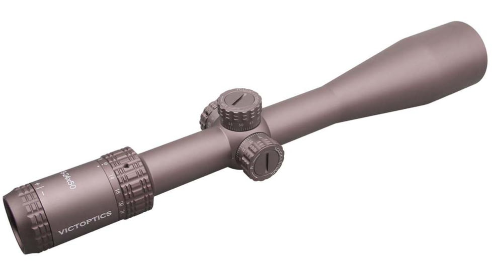 EDEMO Vector Optics Victoptics S4 Rifle Scope, 6-24x50mm, 30mm Tube, FFP, VIS-FMIL Etched Glass Reticle, Coyote FDE, Black, OPSL27, EDEMO2