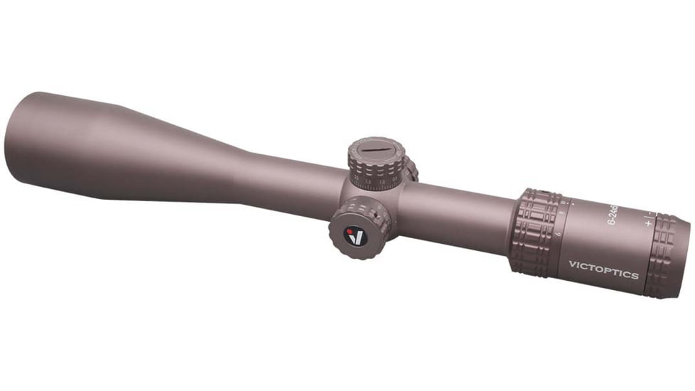 EDEMO Vector Optics Victoptics S4 Rifle Scope, 6-24x50mm, 30mm Tube, FFP, VIS-FMIL Etched Glass Reticle, Coyote FDE, Black, OPSL27, EDEMO2