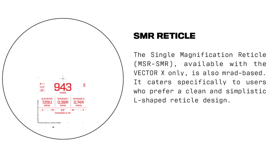 VECTRONIX SHOOTING SOLUTIONS Vector X 42 12x42mm Rangefinding Binocular, MSR-SMR Reticle, 917237-DIST