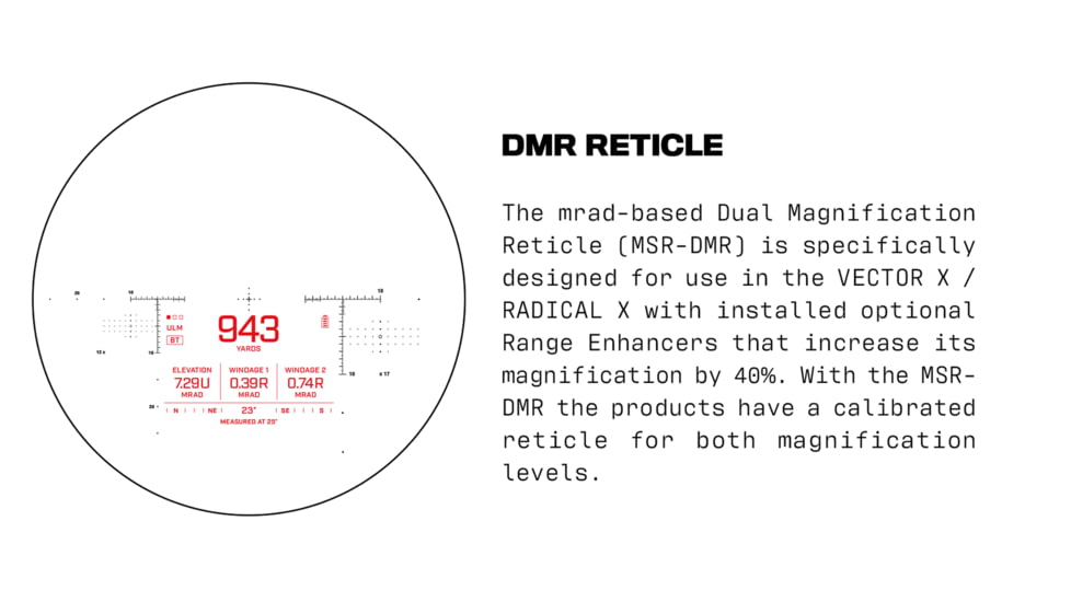 VECTRONIX SHOOTING SOLUTIONS Vector X 42 8x42mm Rangefinding Binocular, MSR-DMR Reticle, 917234-DIST