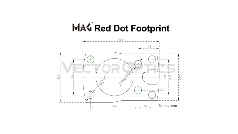 Vekt Defense MAG Red Dot Sight Offset Picatinny Mount, Black, SCFRM-03