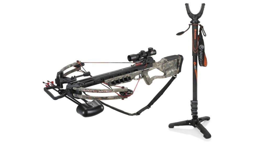 Velocity Raven CrossbowPackage, Reaper Buck Camo 175 lbs., XB-380 W/ Vanguard Veo Shooting Stick