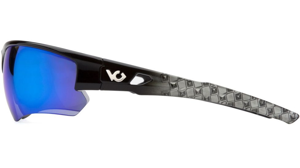 Venture Gear Atwater Safety Glasses w/Ice Blue Mirror Anti-Fog Lens, Black Silver, VGSSB1265TB
