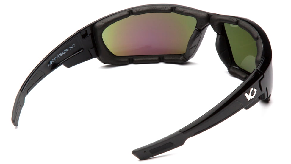 Venture Gear Brevard Safety Glasses - Green Mirror Anti-Fog Lens, Shiny Black Frame, VGSB1057DT