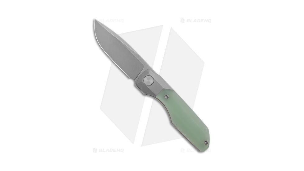 Vero Engineering Mini Synapse Folding Knife, 2.87in, Bohler M390 Stainless Steel, Drop Point Blade, G-10, Gray/Jade Handle, Gray/Jade/Gray, 6.60 inch, BHQ-177930