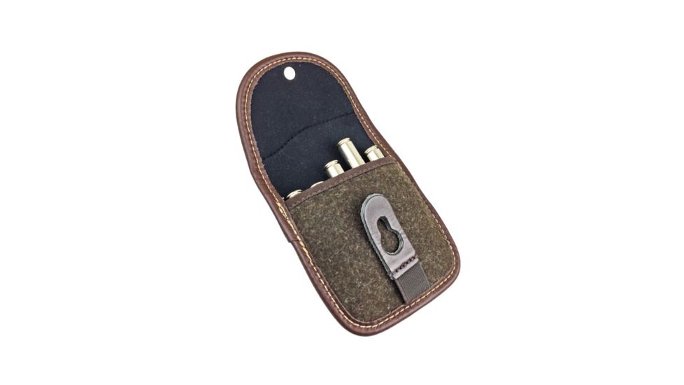 Vero Vellini Deluxe Cartridge Case, 5 Rounds, Brown Leather/Loden V20060