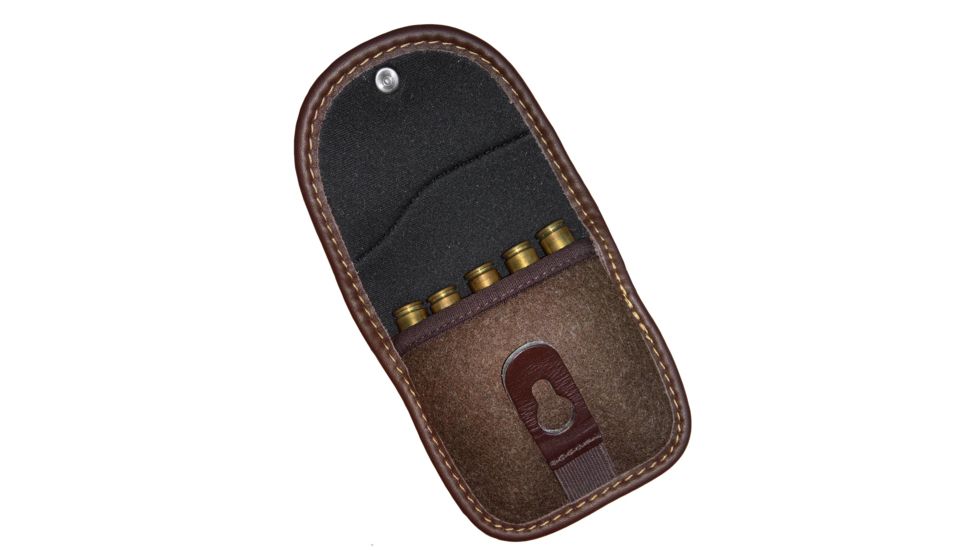 Vero Vellini Deluxe Cartridge Case, 5 Rounds, Brown Leather/Loden V20060