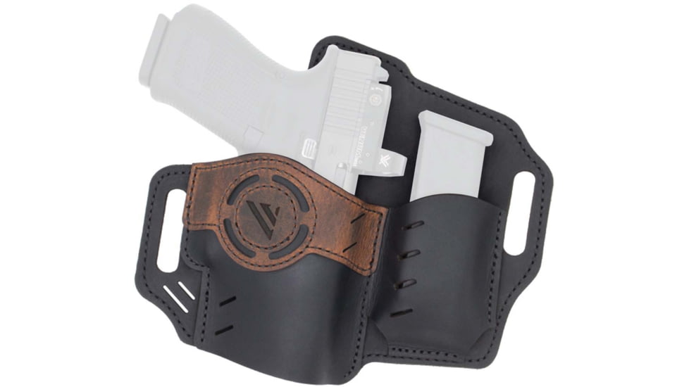 Versacarry Guardian Luna OWB Holster, Right Hand, Mag Pouch, Black Base / Brown Patch, Size 4, UGML4BLK