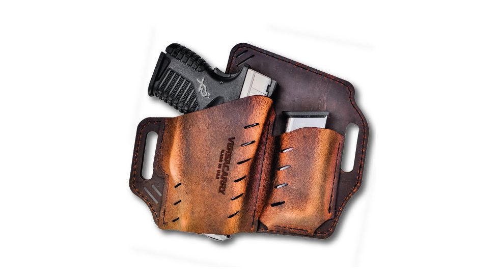 Versacarry Guardian OWB Holster w/ Mag Pouch, Right Hand, Size 3, Distressed Brown, GM3BRN