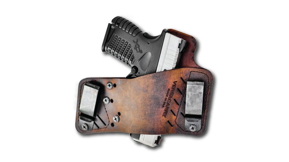 Versacarry Protector S3 IWB/OWB Holster, Right Hand, Adjustable Fit, Distressed Brown, 52311