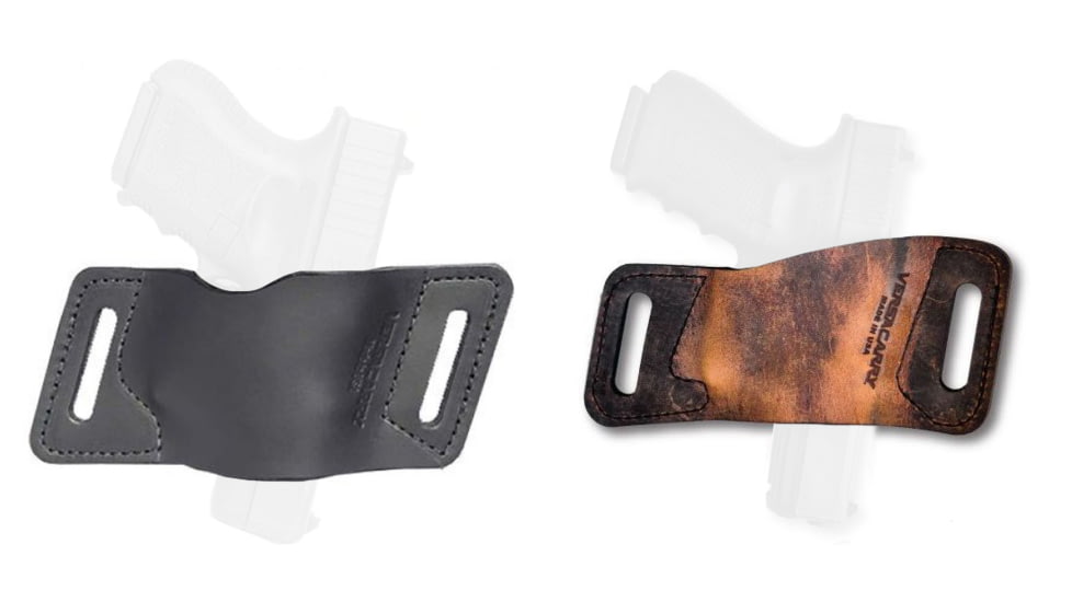 Versacarry Rapid Slide S1 OWB Ambidextrous Holster, Black, Distressed Brown