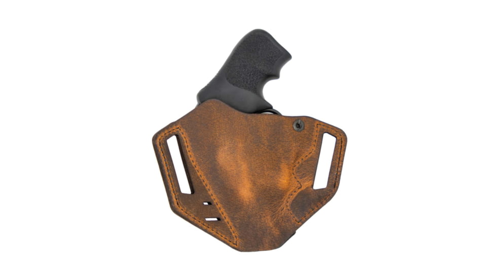 Versacarry Revolver Holster - OWB - Brown Base/Black Patch - Left Hand - Sp101/S&amp;W J Frame/Ruger Lcr, REV201L