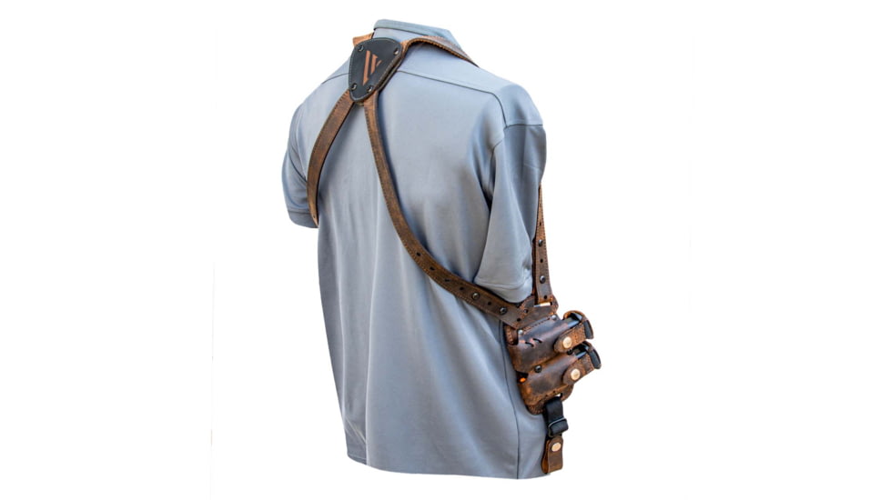 Versacarry Shoulder Holster Deluxe - Thumb Break - Brown Base/Black Patch - Size 1, SH21