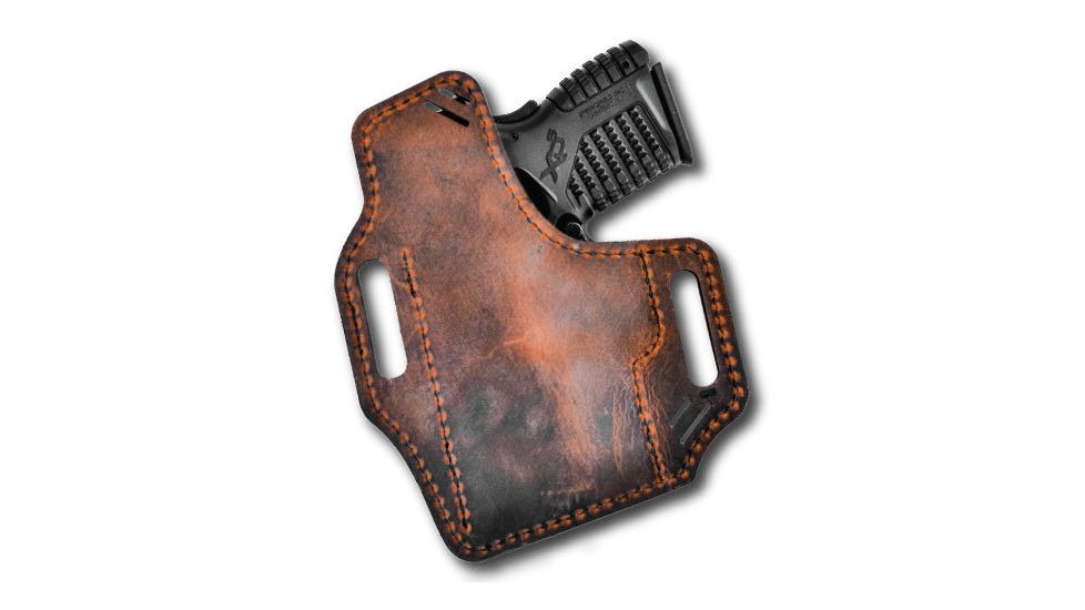 VersaCarry Underground Premium Guardian OWB Holster, Formula 1, Water Buffalo Leather, Black/Distressed Brown, Subcompact UGF3BRN