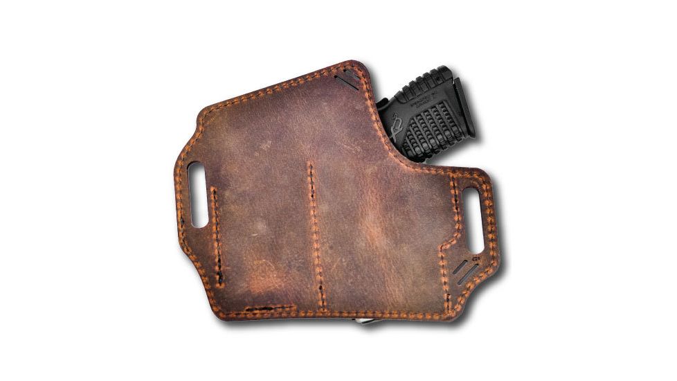 VersaCarry Underground Premium Guardian OWB Holster w/Mag Pouch, Formula 1, Water Buffalo Leather, Black/Distressed Brown, 1911/Micro UGMF2BRN