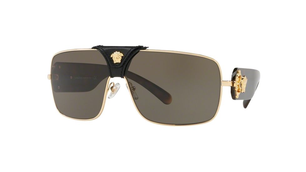 Versace SQUARED BAROQUE VE2207Q Sunglasses 1002/3-38 - , Brown Lenses