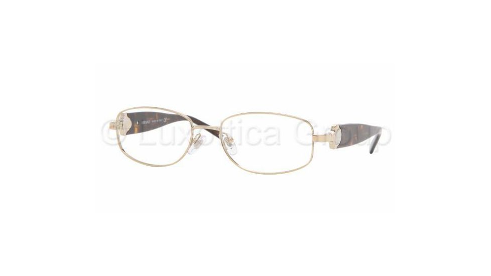 Versace VE 1149 Eyeglasses Styles - Platinum Frame w/Non-Rx 51 mm Diameter Lenses, 1221-5117