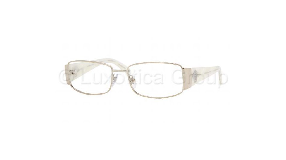 Versace VE 1154 Eyeglasses Styles - Platinum Frame w/Non-Rx 52 mm Diameter Lenses, 1221-5216