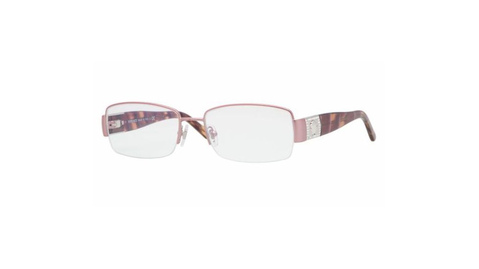 Versace VE 1175B Eyeglasses w/ Pink Sandstrahlung Frame and Non-Rx 51 mm Diameter Lenses, 1260-5117