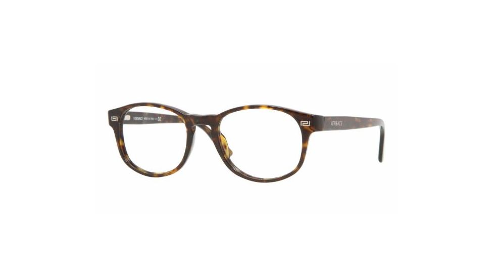 Versace VE 3133 Eyeglasses Styles - Dark Havana Frame w/Non-Rx 51 mm Diameter Lenses, 108-5118