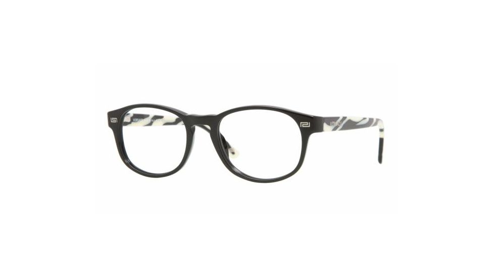 Versace VE 3133 Eyeglasses Styles - Shiny Black Frame w/Non-Rx 51 mm Diameter Lenses, GB1-5118