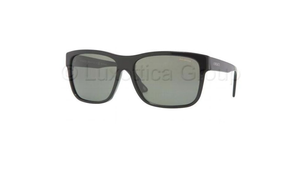 Versace VE 4179 Sunglasses Styles - Blck Frame / Crystal Green Polarized Lenses, GB1-58-6016