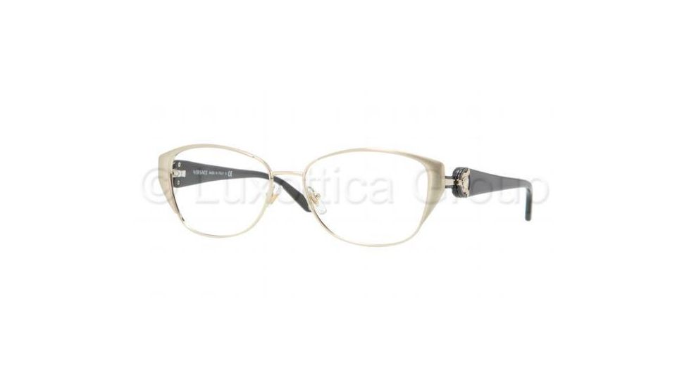 Versace VE1196 Progressive Prescription Eyeglasses 1252-5115 - Light Gold Frame