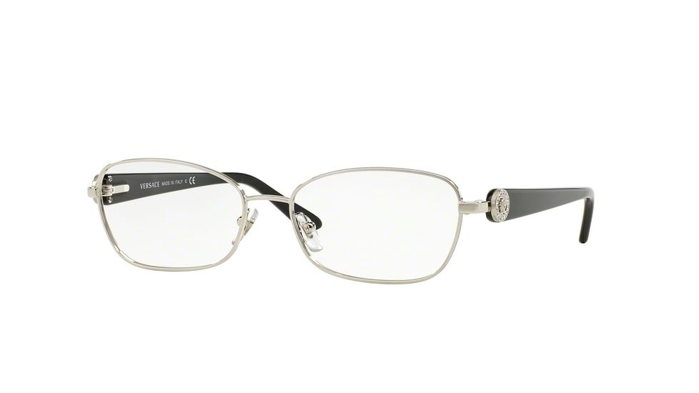 Versace VE1210BM Single Vision Prescription Eyeglasses 1000-52 - Silver Frame