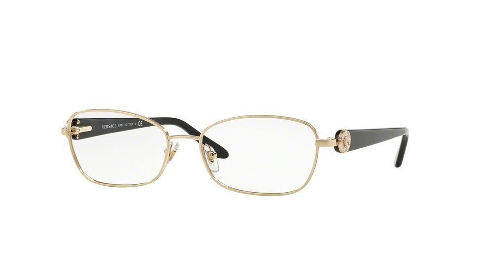 Versace VE1210BM Single Vision Prescription Eyeglasses 1252-54 - Pale Gold Frame